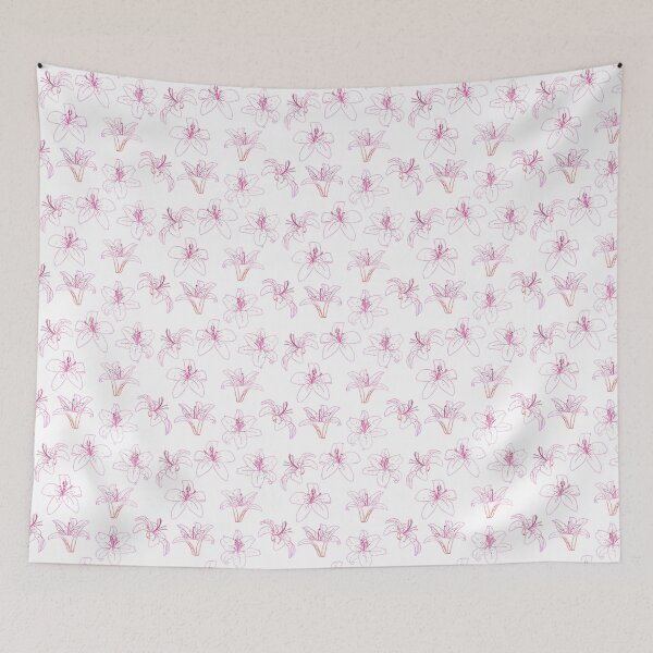 Item preview, Line Art Lilies Floral Repeating Pattern designed and sold by James Prince.