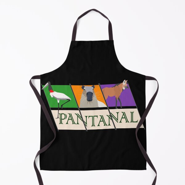 Item preview, Pantanal fauna - Tuiuiú - Capybara - Maned Wolf (on black) designed and sold by Groenendijk.