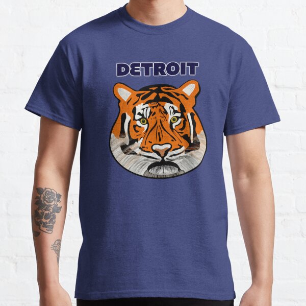 Detroit Tigers Comerica Park T-Shirt from Homage. | Navy | Vintage Apparel from Homage.