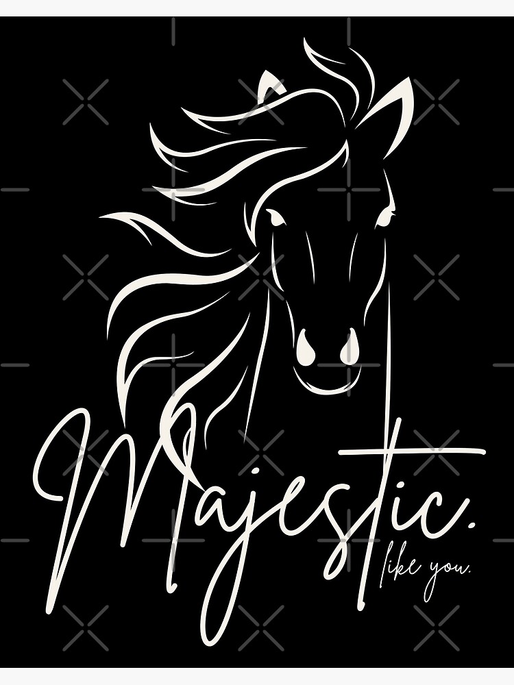 Thumbnail 2 of 2, Art Board Print, Classic Black & White "Majestic ... like you" Horse designed and sold by DesignsbyEH.