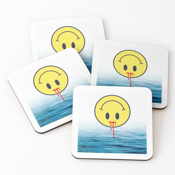 Item preview, upside down smiley face blood in the water designed and sold by Flirt-Teez.