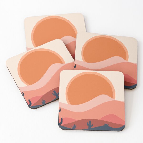 Item preview, Desert Scene in Blues and Oranges w Cactus and Sun designed and sold by JnetLively.