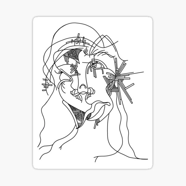 Aufkleber Frau Gesicht schlicht Bild Picasso 