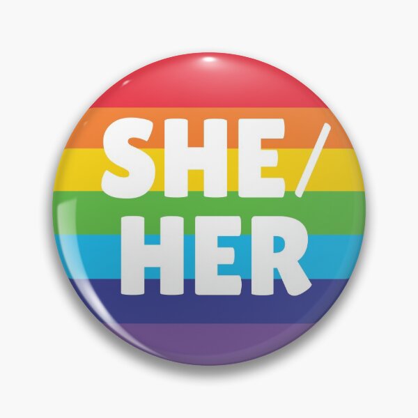 Item preview, She/Her Pronouns with Rainbow Flag designed and sold by kindiscoolstore.