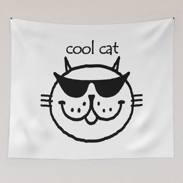 Item preview, cool cat (black outline) designed and sold by RawSunArt.