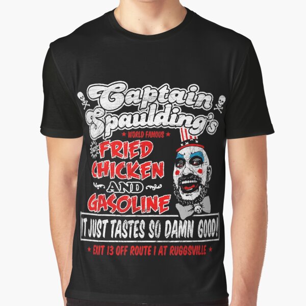 Captain Spaulding Fried Chicken & Gasoline Graphic T-Shirt