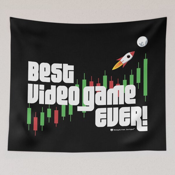 Item preview, Best Video Game Ever! - Stock Market Candlesticks and Rocket to the Moon designed and sold by smokykitten.