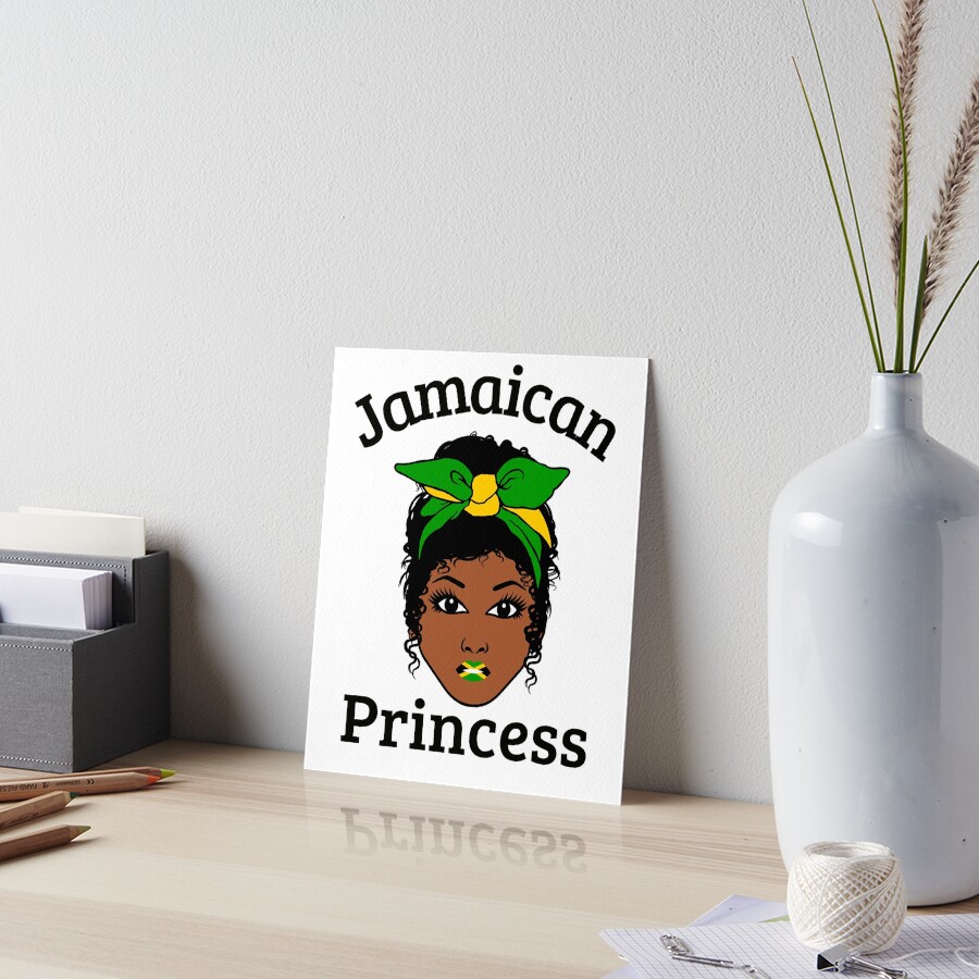 Jamaican Princess in Jamaica Flag Colors for Jamaican Teens and Girls Art Print