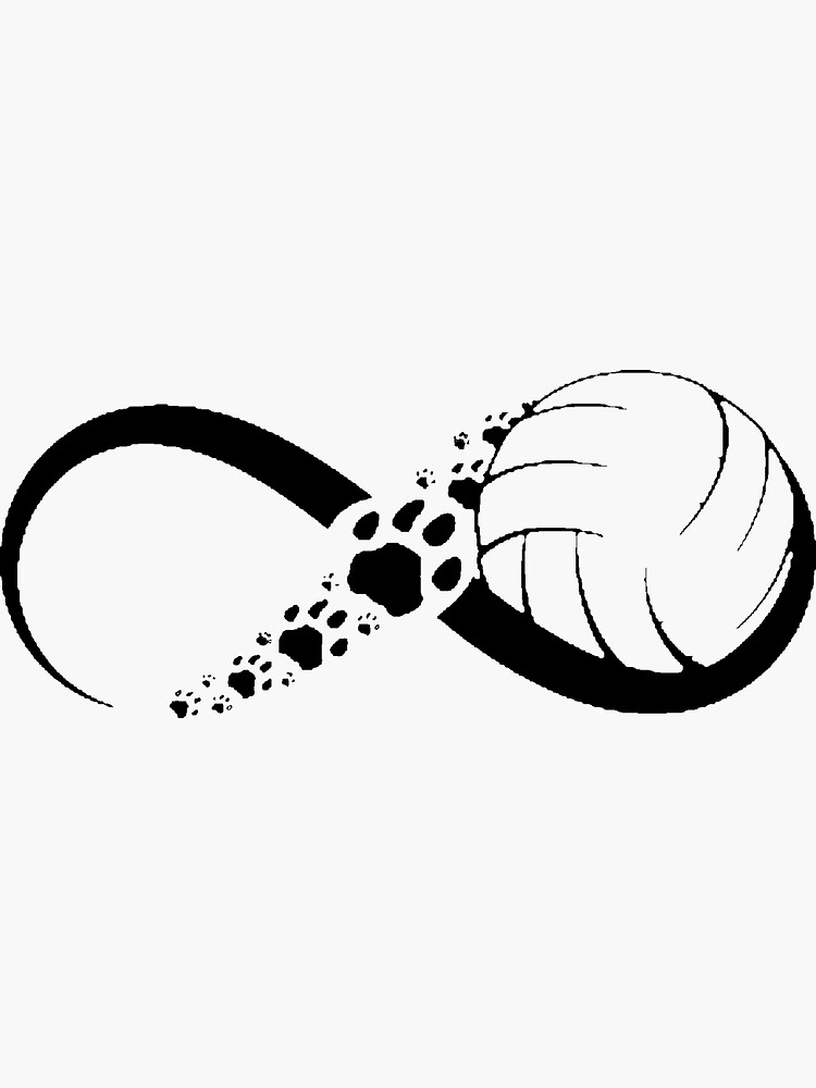 "Volleyball Paw print Infinity" Sticker for Sale by StuffBySams Redbubble
