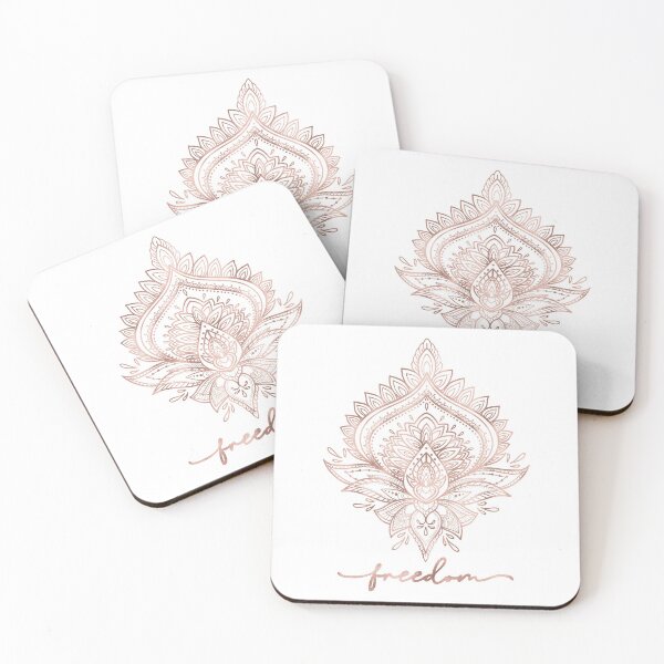 Item preview, Freedom with Lotus Mandala (Rose Gold) designed and sold by squishyrainbow.