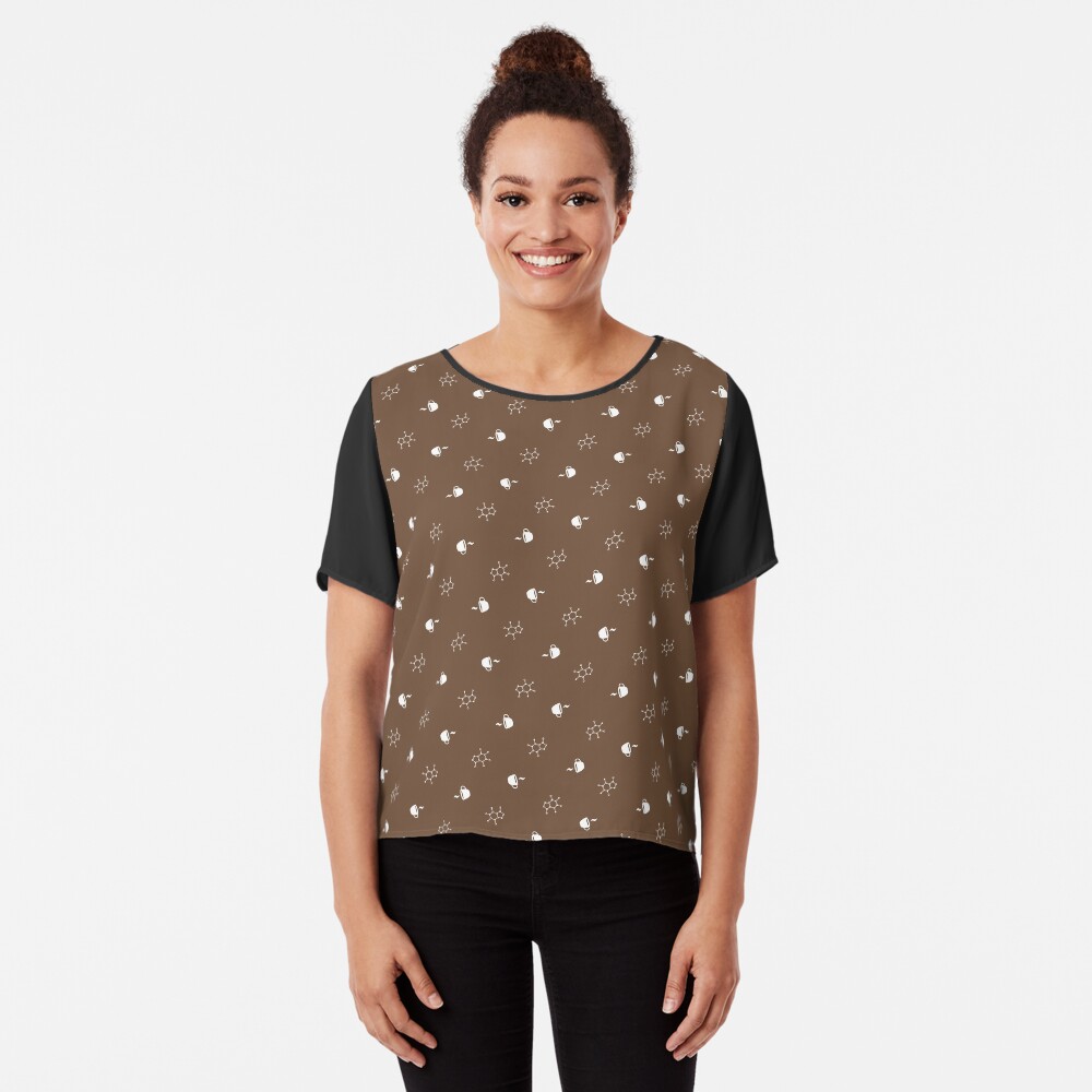 Caffeine & Coffee Chiffon Top
