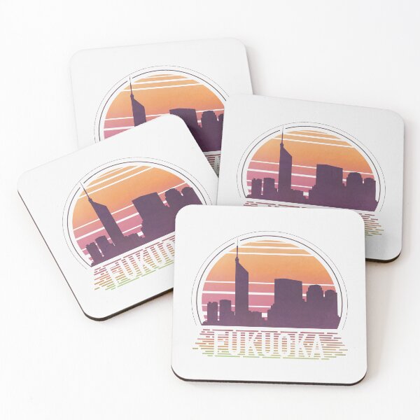 Item preview, Fukuoka Japan - Retro Sunset - City Skyline designed and sold by tanimator.