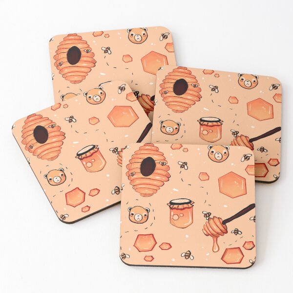 Item preview, adorable honey themed pattern designed and sold by HibiscusHeron.