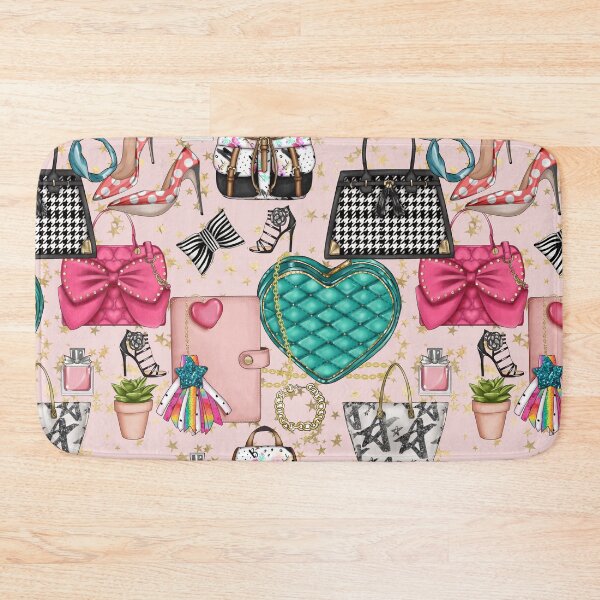 Item preview, bags and bows and shoes accessories seamless repeat pattern designed and sold by Dance Vibes: Blingit Studios.