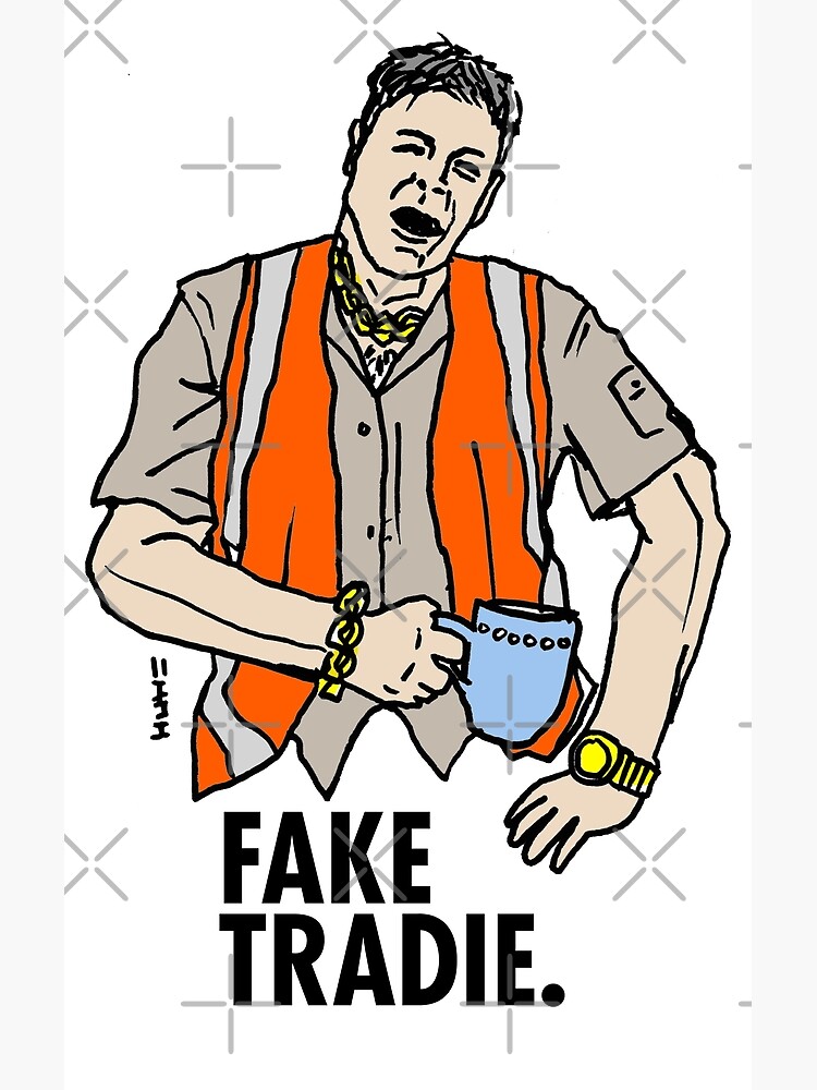 Thumbnail 2 of 2, Greeting Card, Fake Tradie Liberal Party faketradie designed and sold by sketchNkustom.