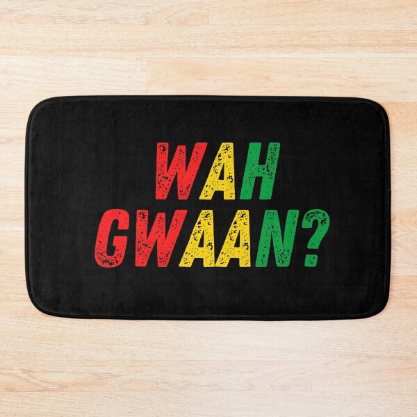 Artikelvorschau, Wah Gwaan Jamaikanischer Patois Slang für „Was geht?“ Reggae Rasta Farben entworfen und verkauft von RastaColors.