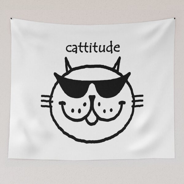 Item preview, cattitude. (black outline) designed and sold by RawSunArt.