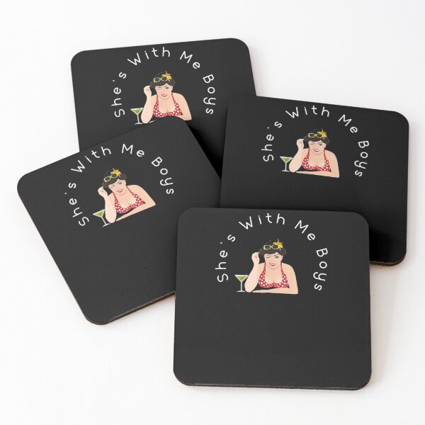 Item preview, She's With Me Boys Pin Up Girl With A Martini Design  designed and sold by sariyahharry.