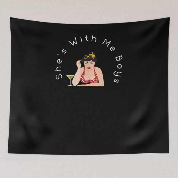 Item preview, She's With Me Boys Pin Up Girl With A Martini Design  designed and sold by sariyahharry.