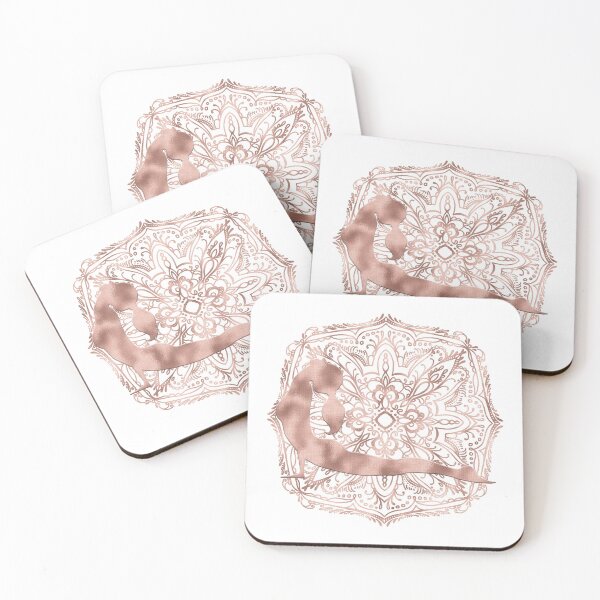 Item preview, Mandala with Cobra Yoga Pose (Rose Gold) designed and sold by squishyrainbow.