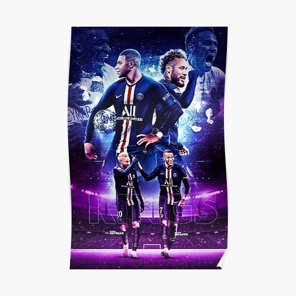Art violet Neymar et Mbappe Poster