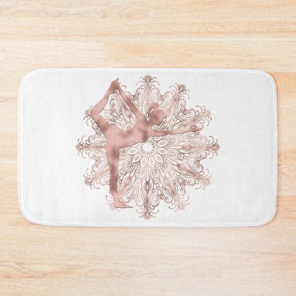 Item preview, Mandala with Natarajasana Yoga Pose (Rose Gold) designed and sold by squishyrainbow.
