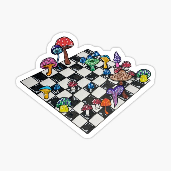 Mushroom Chess Board Sticker