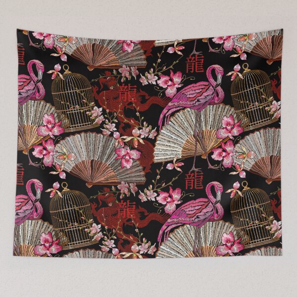 Item preview, Flamingo, fan, golden cage and sakura designed and sold by matrioshka.