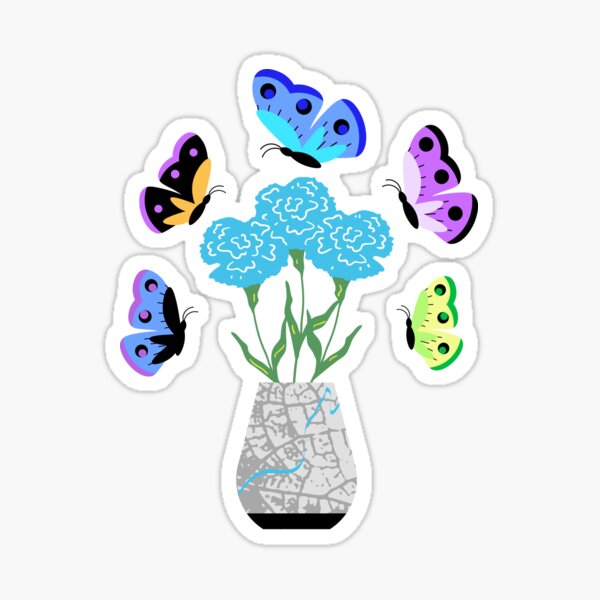 Item preview, Butterfilies Flower vase designed and sold by TazGirlDesign.