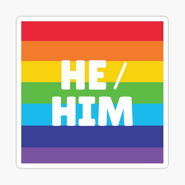 Item preview, He/Him Pronouns with Rainbow Flag designed and sold by kindiscoolstore.