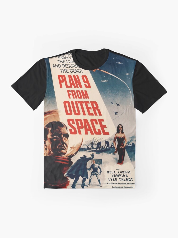 Alternate view of Plan 9 From Outer Space Retro Movie Pop Culture Art Graphic T-Shirt