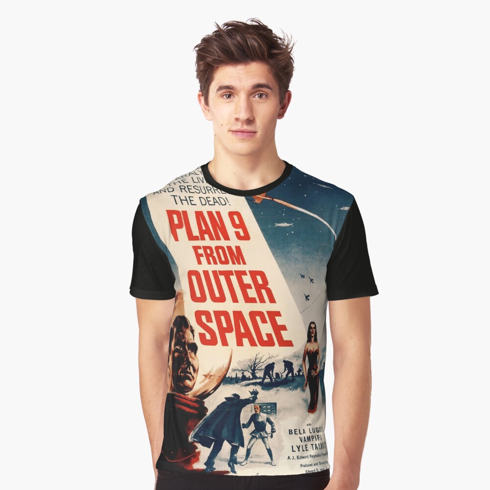 Plan 9 From Outer Space Retro Movie Pop Culture Art Graphic T-Shirt