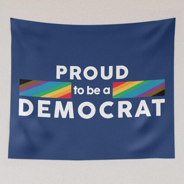 Item preview, Proud to be a Democrat Intersectional Pride Flag Dark Version designed and sold by magentasponge.