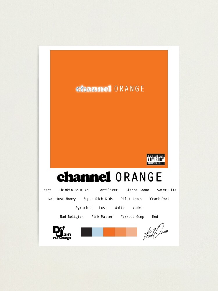 Frank Ocean Channel Orange Album - Tracklist | Photographic Print