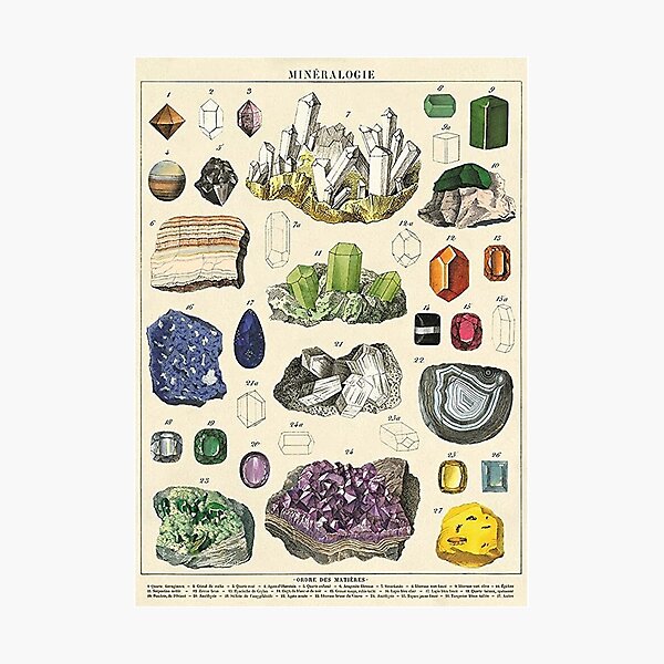 Mineralogie Crystal Photographic Print