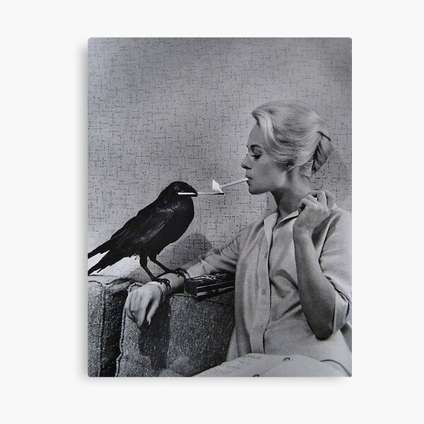 /Tippi Hedren having her cigarette lit by a crow on the set of The Birds Metal Print Canvas Print