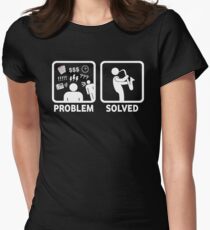 Funny Saxophone Problem Solved T Shirt Women's Fitted T-Shirt