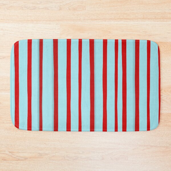 Item preview, Red and blue vertical lines vintage circus handmade organic pattern  designed and sold by rupydetequila.