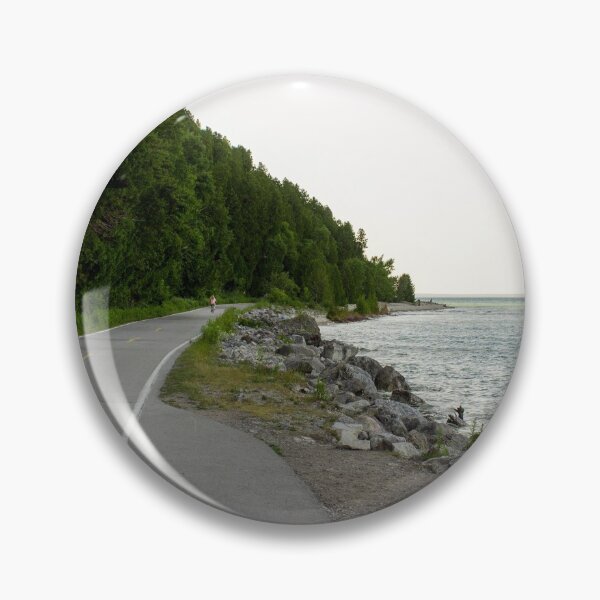 Item preview, Lake Michigan and a Bicycle only Highway on Mackinac Island designed and sold by Michael Deemer.