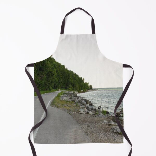 Item preview, Lake Michigan and a Bicycle only Highway on Mackinac Island designed and sold by Michael Deemer.