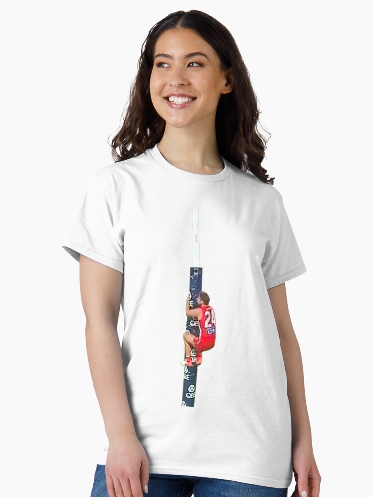 Thumbnail 2 of 7, Classic T-Shirt, Dane Rame climbing for gold designed and sold by theswansblog.