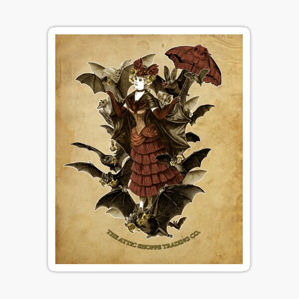 Flossie Leather Feathers and her Bat Cabaret Sticker