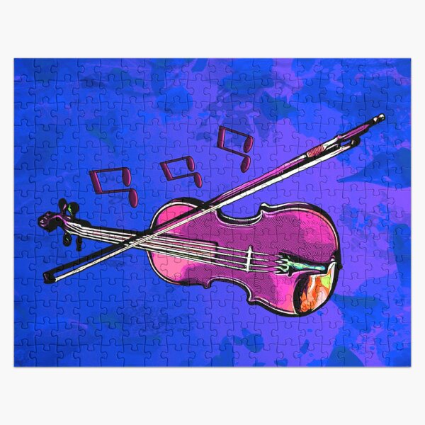 Legaculia violin purple pink Jigsaw Puzzle