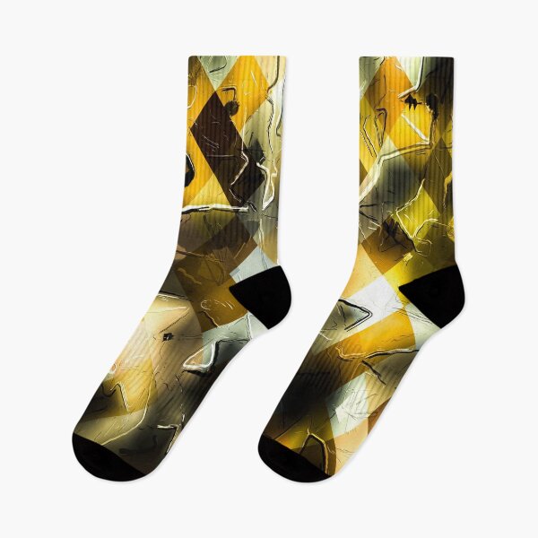 Item preview, geometric pixel pattern abstract background in yellow and black designed and sold by Mrvell.