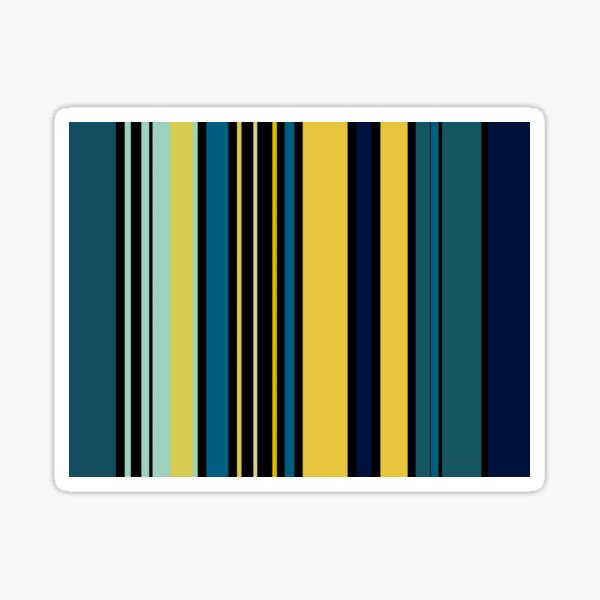 "Teal blue and Yellow Stripes" Sticker for Sale by erichristy Redbubble