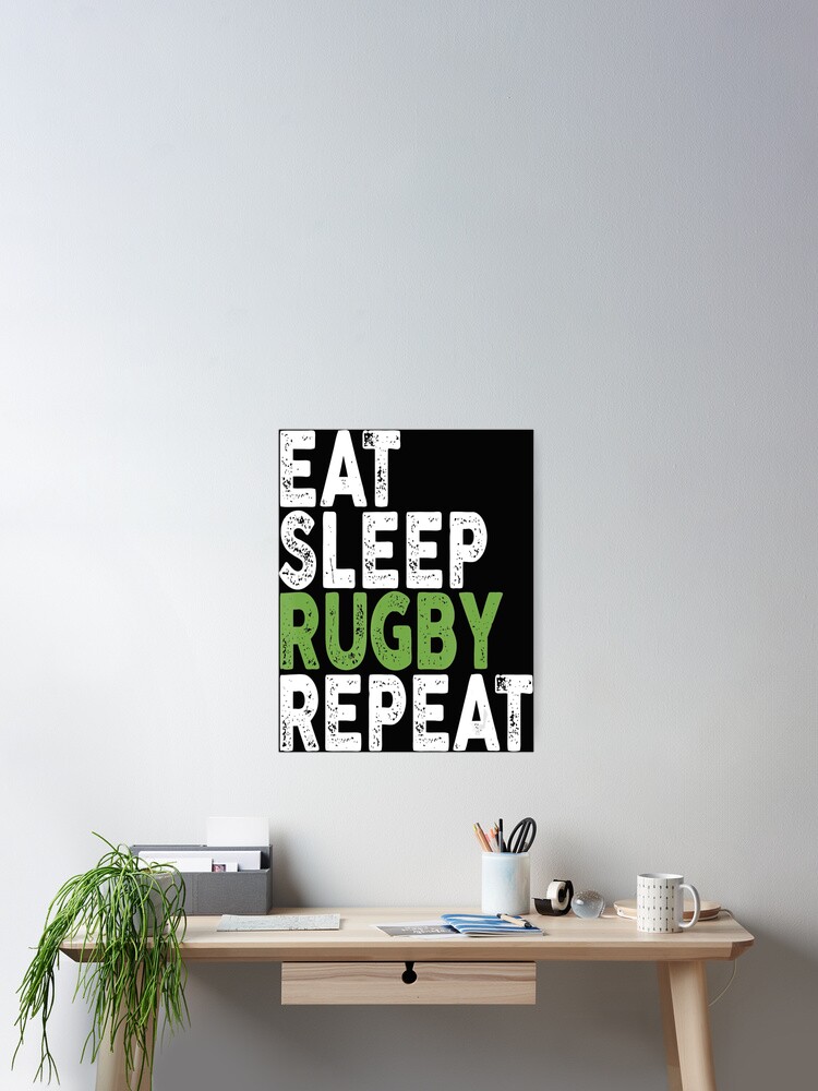 Thumbnail 2 of 3, Poster, Eat Sleep Rugby Repeat designed and sold by bale2014.