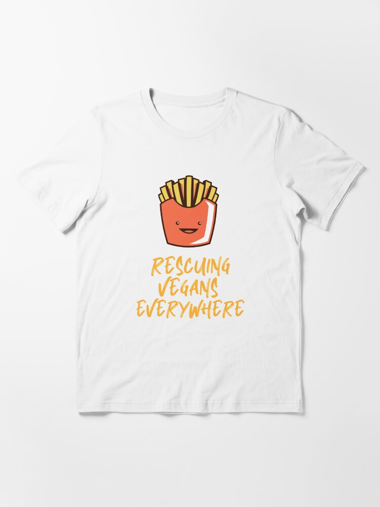 Alternate view of Rescuing Vegans Everywhere with Fries Essential T-Shirt