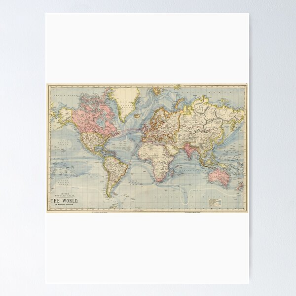 Item preview, Vintage Map of The World (1883) designed and sold by laurenmaya45.