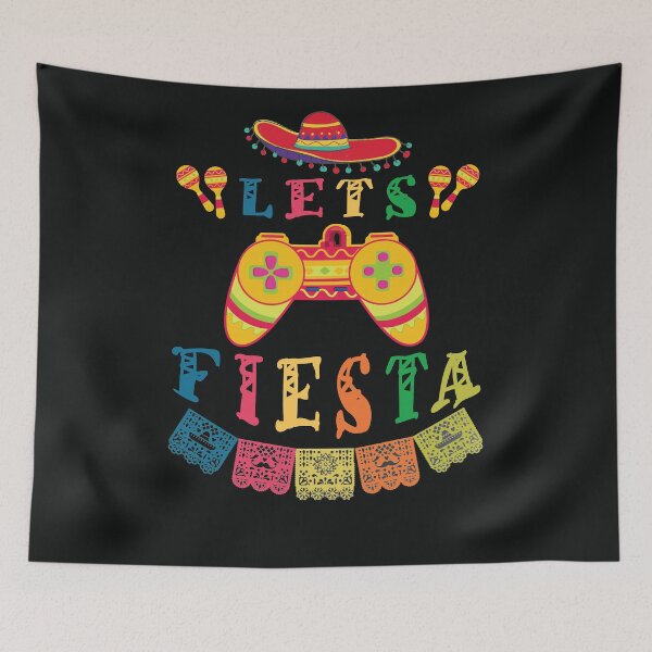 Item preview, Funny cinco de mayo gamer Lets Fiesta designed and sold by Feline Rockstars.