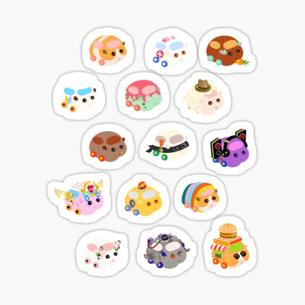 pui pui molcar assorted characters white sticker by blossomcreative redbubble